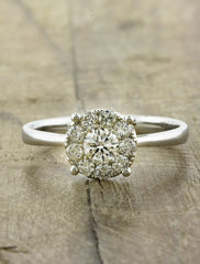 Diamond cluster engagement ring