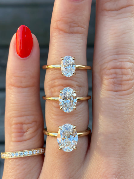 Buy Oval Diamond Engagement Ring, Oval Cut Diamond Ring, 0.5ct Diamond  Wedding Ring by Minimalvs Online in India - Etsy