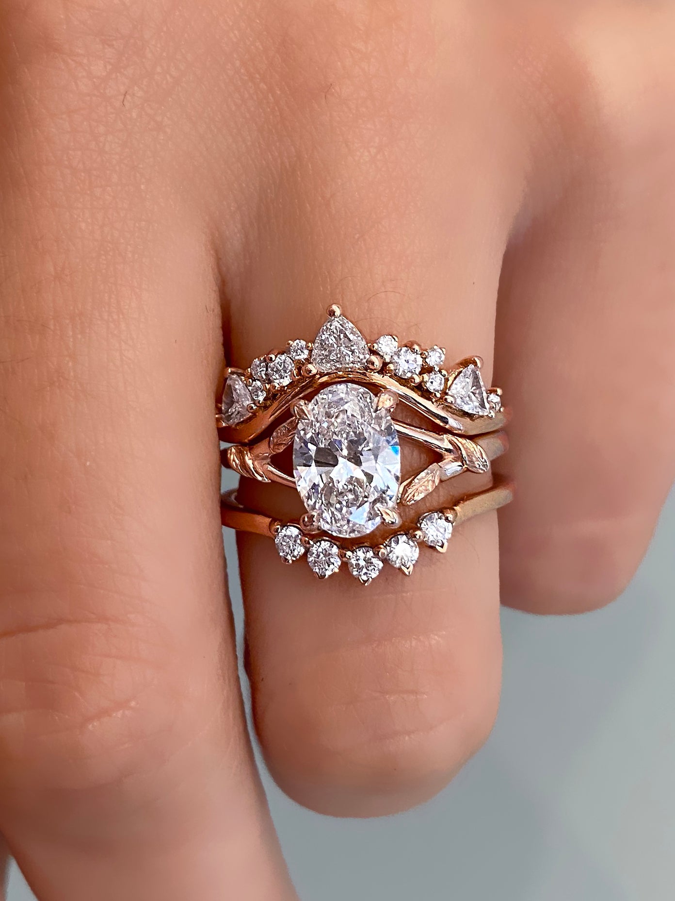 caption:Shown in 14k rose gold with 1.5ct oval diamond optoin