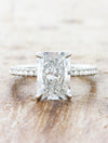 caption:Shown with 3.0ct radiant cut diamond in platinum
