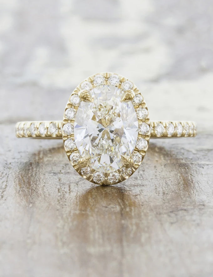 Janie: Oval Cut Halo Diamond Engagement Ring | Ken & Dana Design