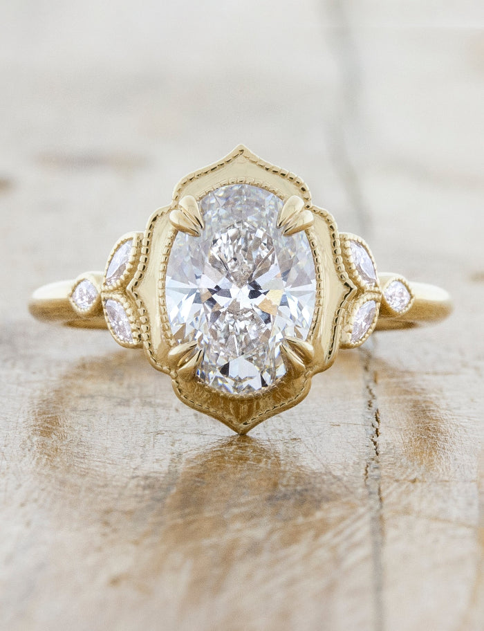 victorian oval engagement ring with leaf detail milgrain engagement ring style guide