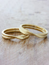 caption:Polished vs satin finished yellow gold