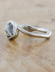1.18 carat grey hexagon-shaped diamond