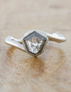 caption:Shown with 1.18ct grey hexagon diamond in platinum