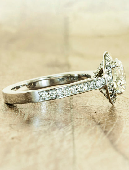 Vintage Inspired Halo Engagement Ring