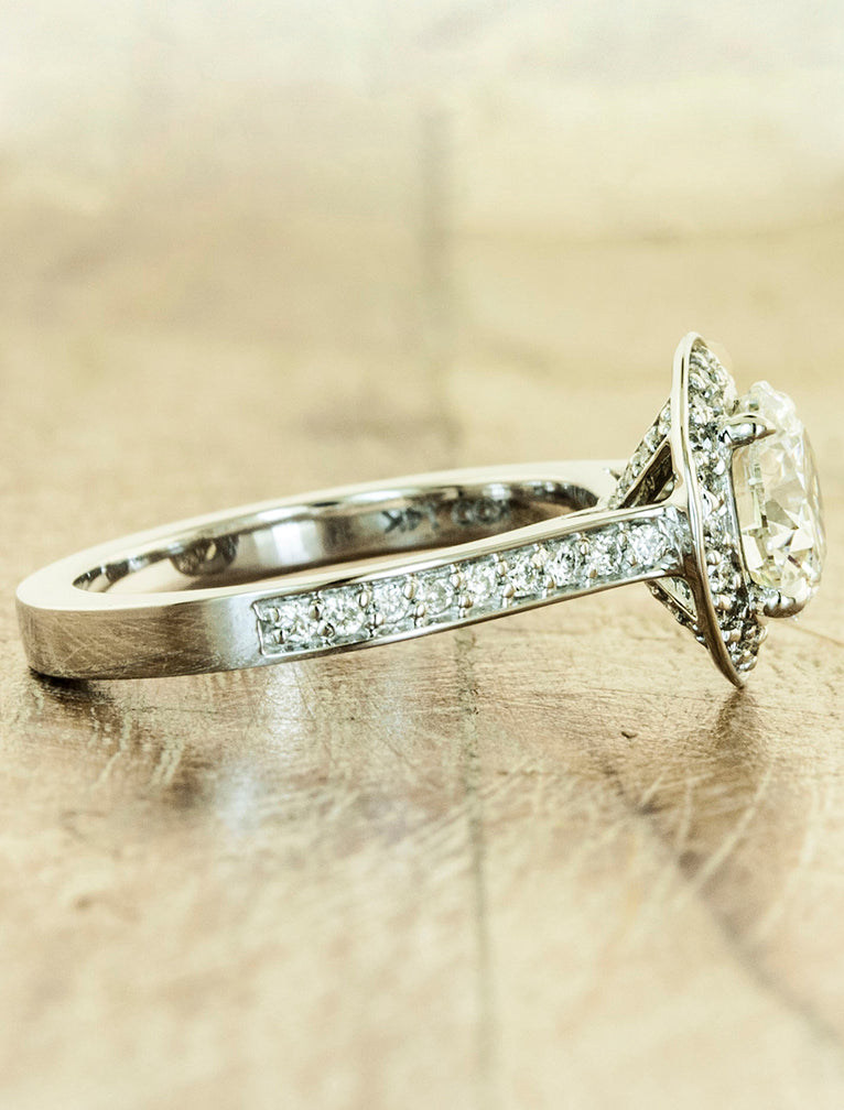 Vintage Inspired Halo Engagement Ring
