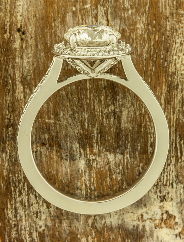 Vintage Inspired Halo Engagement Ring