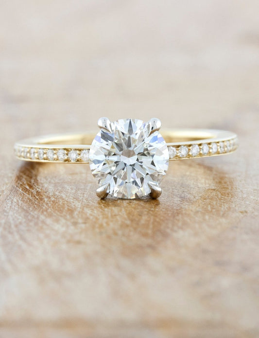 caption:Shown in mixed 14k yellow gold & platinum setting with 1.25ct round diamond