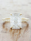 caption:Shown with 3.50ct radiant cut diamond in 14k yellow gold