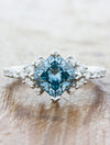 caption:Customized with 1.50ct princess cut fancy blue diamond 