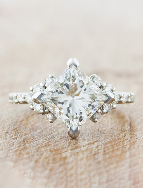 caption:shown with 2.50ct princess cut center diamond
