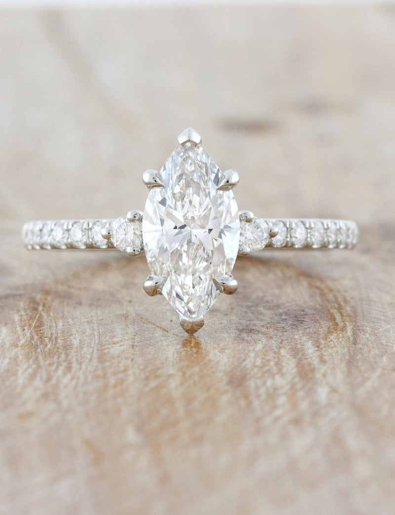 caption:Shown with 1.50ct marquise diamond in platinum