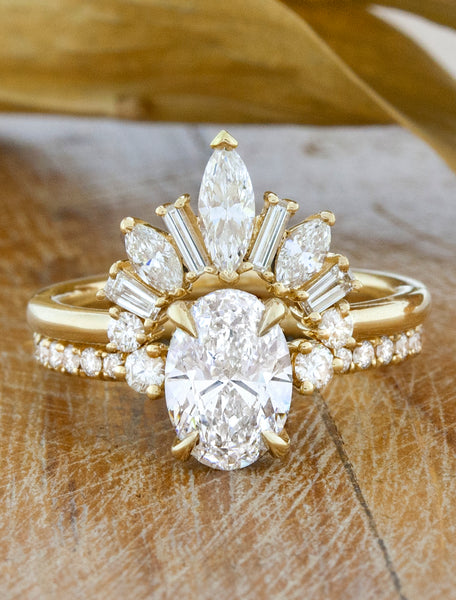 caption:Shown in 14k yellow gold with Lucia engagement ring