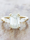 caption:Shown with 3.50ct emerald cut diamond in 14k yellow gold