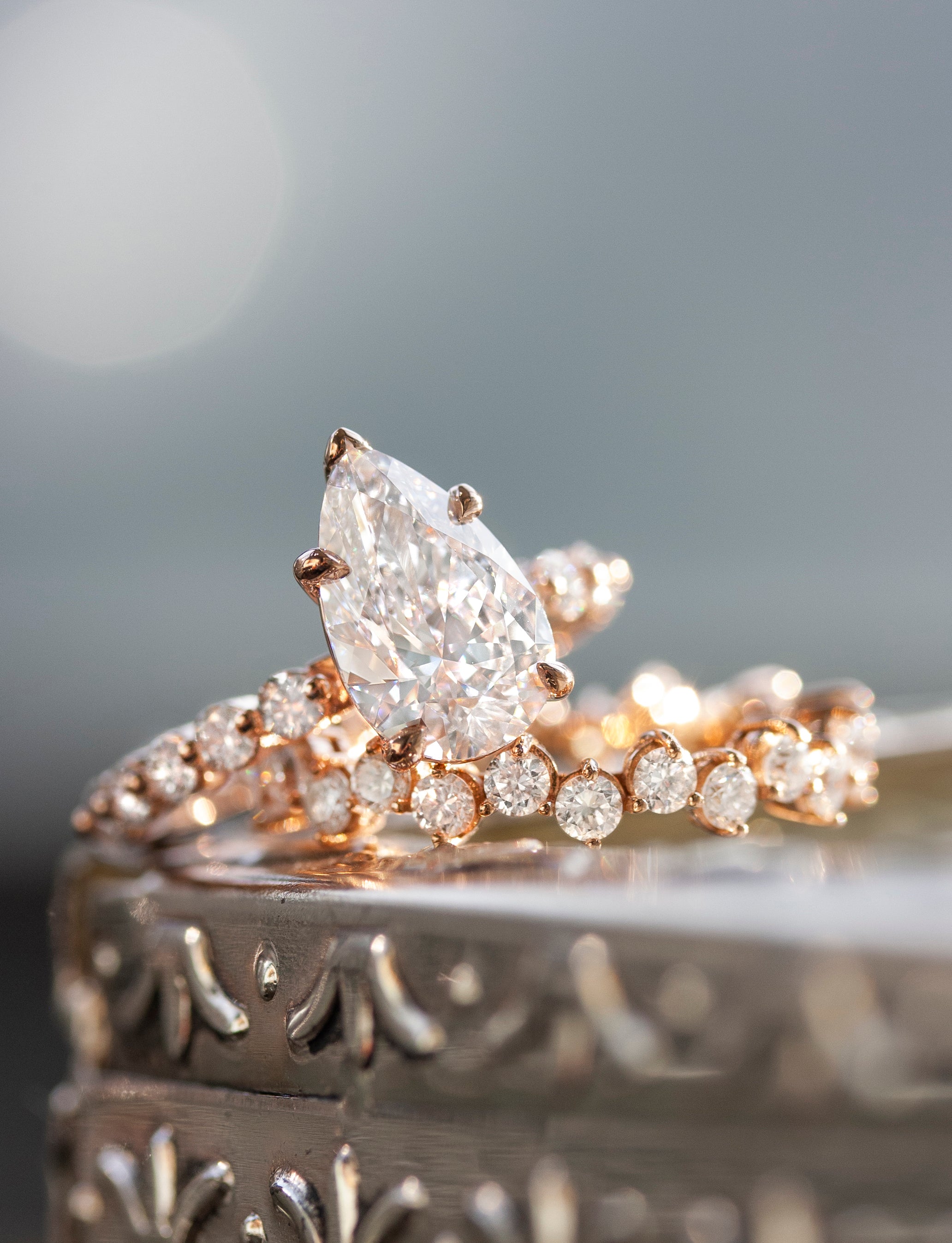 Capella Pear Cut Diamond Ring Ken & Dana Design