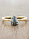 caption:Customized with 0.96ct salt & pepper pear diamond
