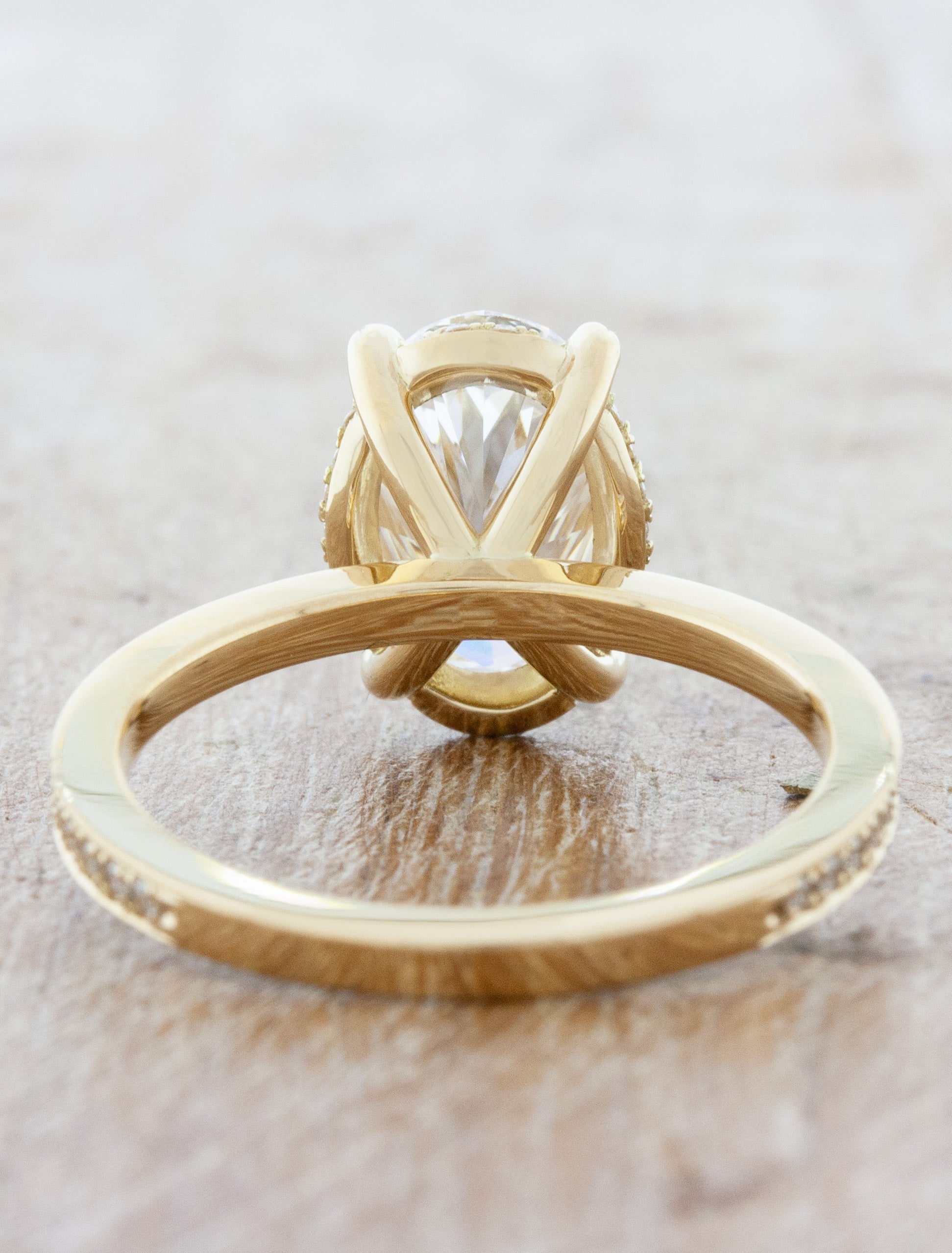 Madison Oval Diamond Engagement Ring with Thin Pavé Band – Ken