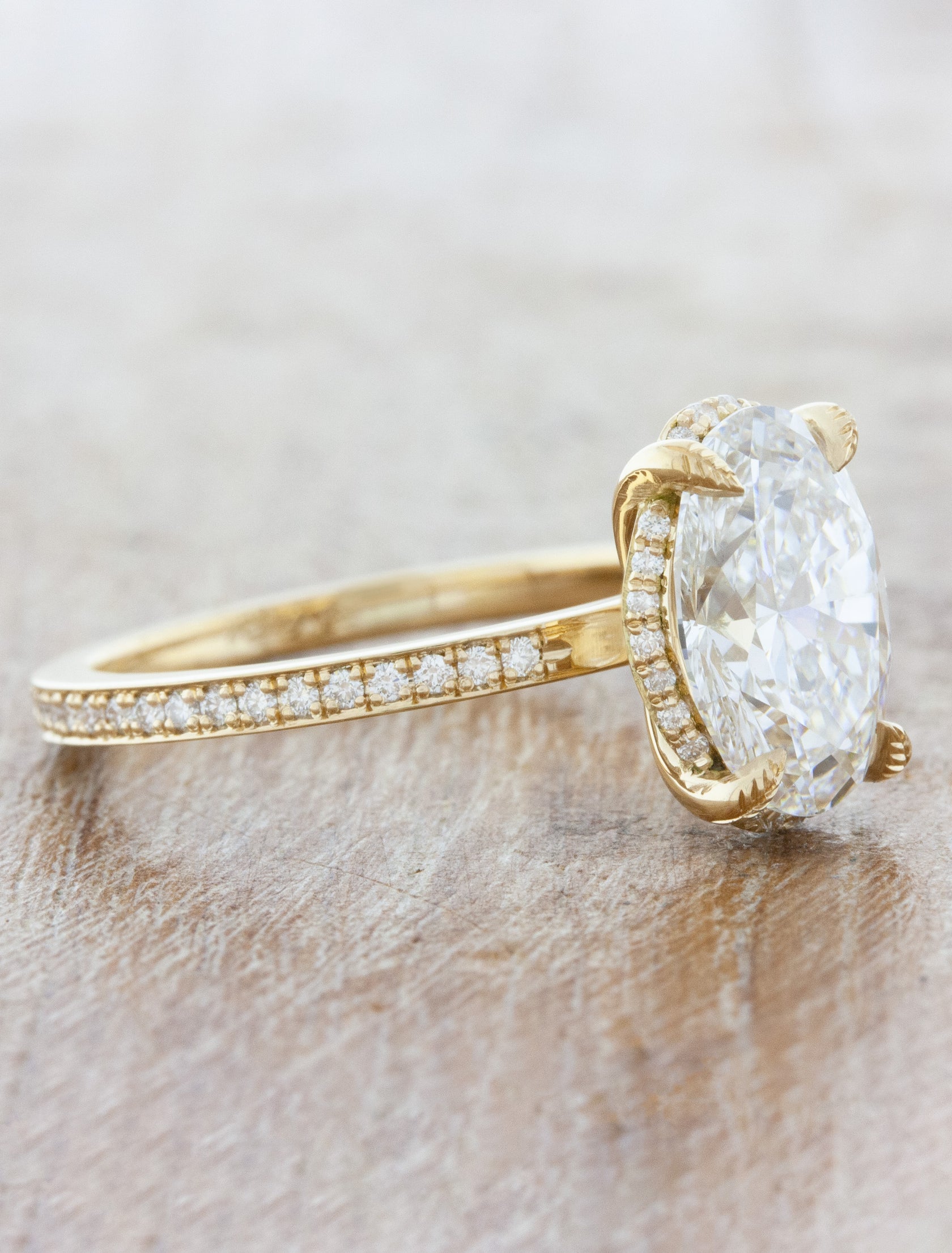 Madison - Oval Diamond Engagement Ring with Thin Pavé Band – Ken & Dana ...