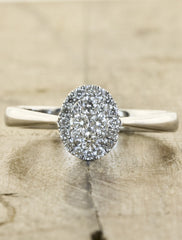 Cluster Diamond Engagement Ring 