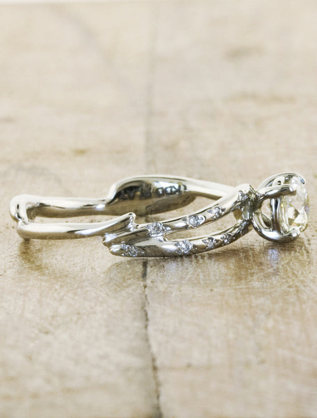 Unique Engagement Rings by Ken & Dana Design - Melinda Sapphire side view