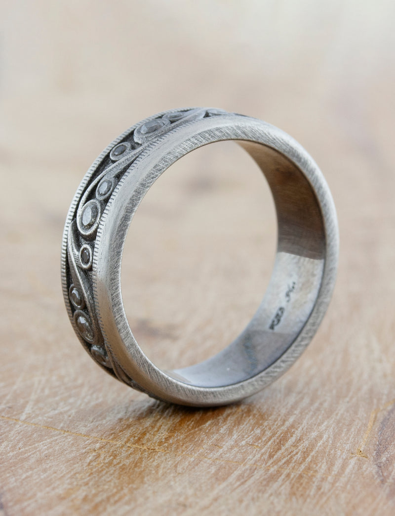 Shown in platinum with black rhodium plating