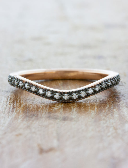 caption:Shown in 14k rose gold with black rhodium plating