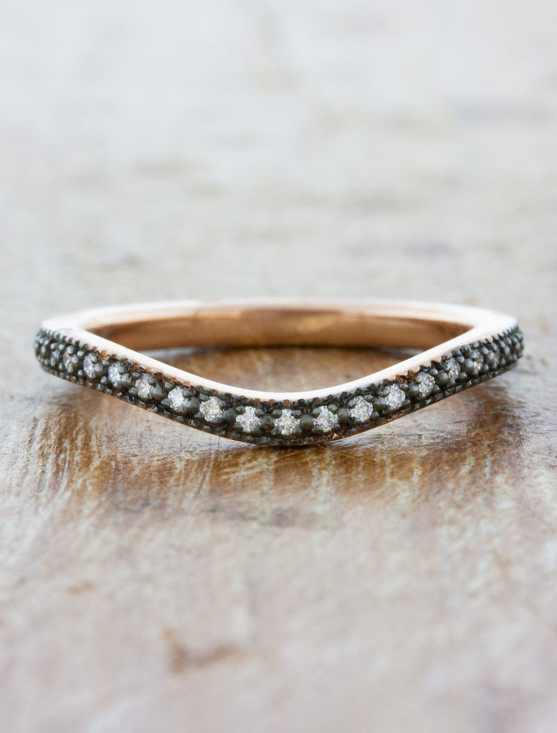 caption:Shown in 14k rose gold with black rhodium plating
