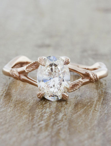 caption:Shown in 14k rose gold with a 1.2ct oval diamond