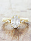 caption:Shown with 1.50ct oval diamond in 14k yellow gold