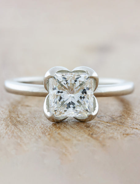 1 Carat Princess cut Diamond Vintage Wedding Ring Set in White Gold -  Walmart.com