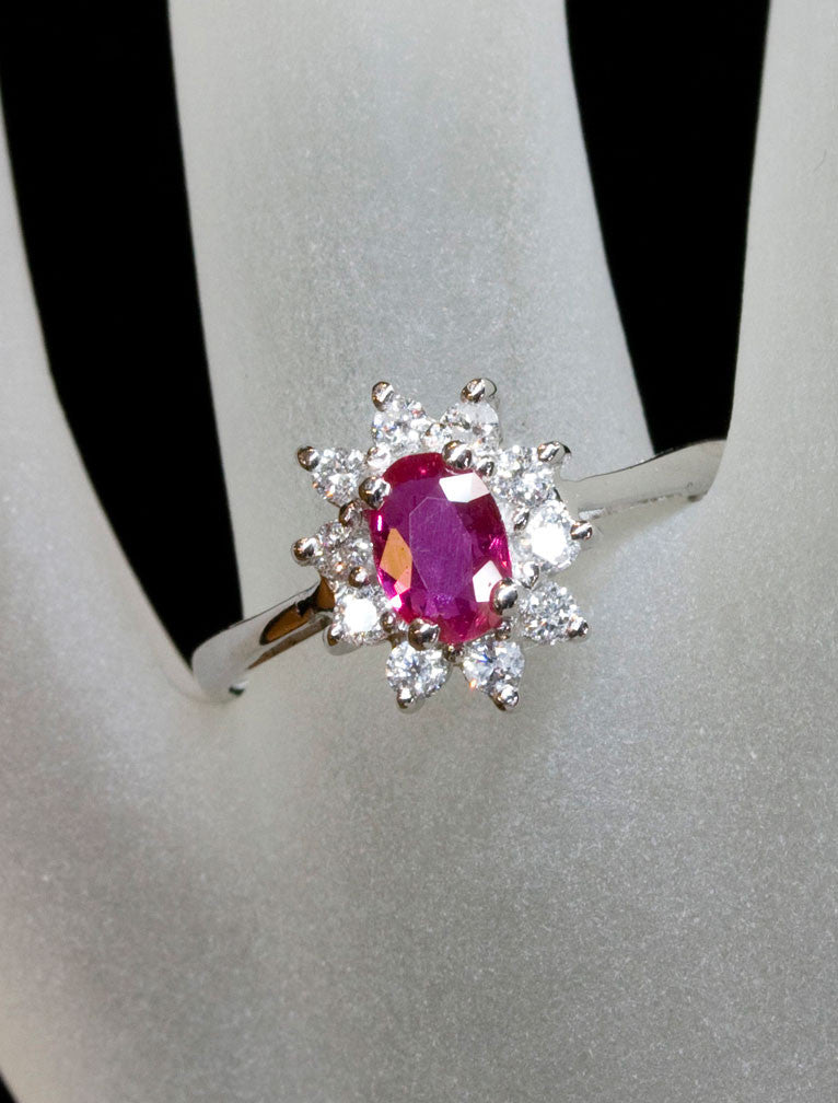 Ruby Halo Engagement Ring