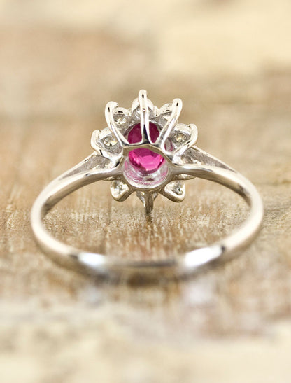 Ruby Halo Engagement Ring