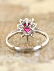 Ruby Halo Engagement Ring