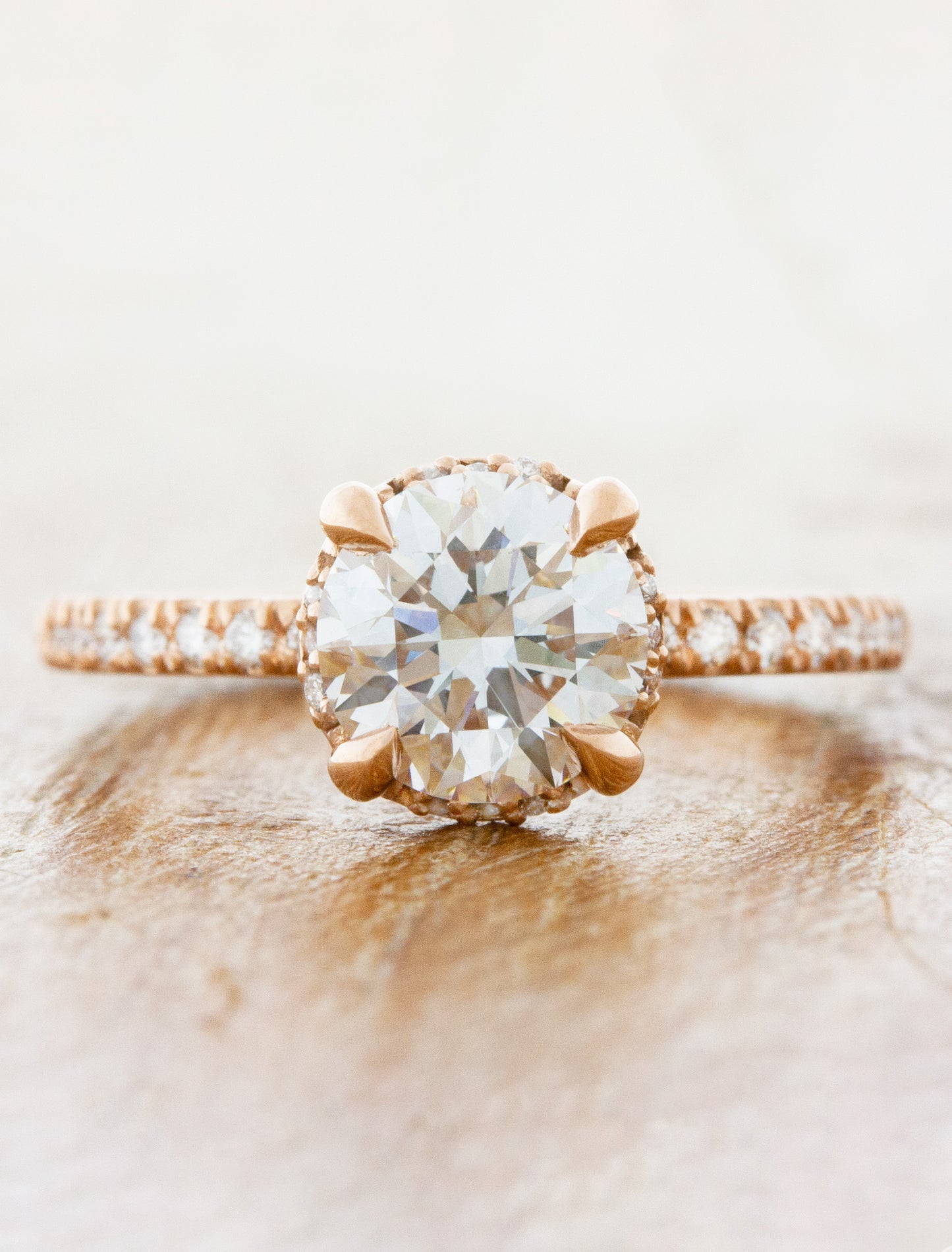 caption:1.25ct round diamond in 14k rose gold