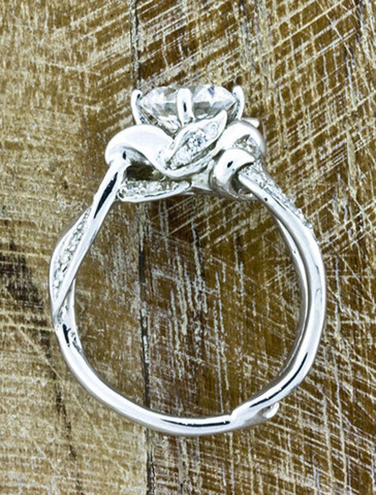 2 ct nature inspired split shank diamond engagement ring