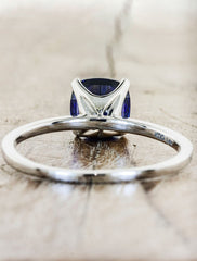 elegant blue sapphire engagement ring - basket view