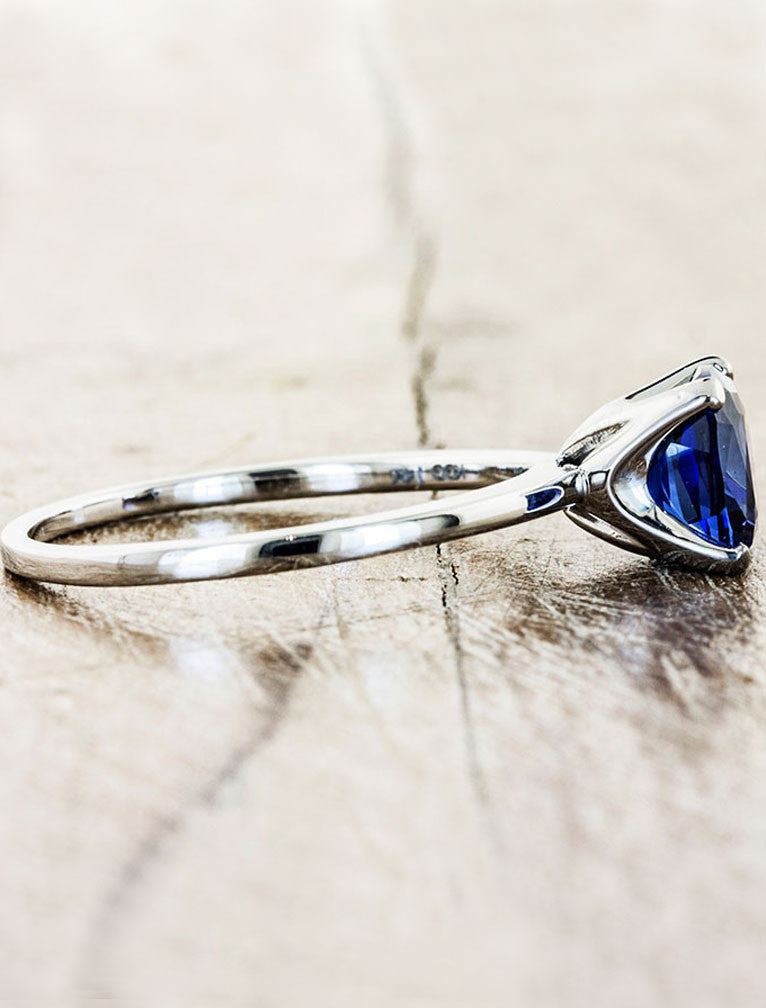 modern blue sapphire engagement ring