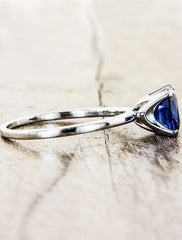 modern blue sapphire engagement ring