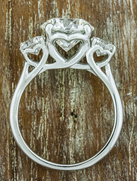 Designer Platinum Diamond Heart Ring for Women JL PT LC899
