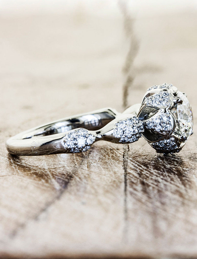 Unique Custom Engagement Rings by Ken & Dana Design - Majesty side view