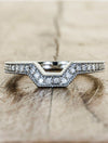 geometric, art deco inspired wedding band