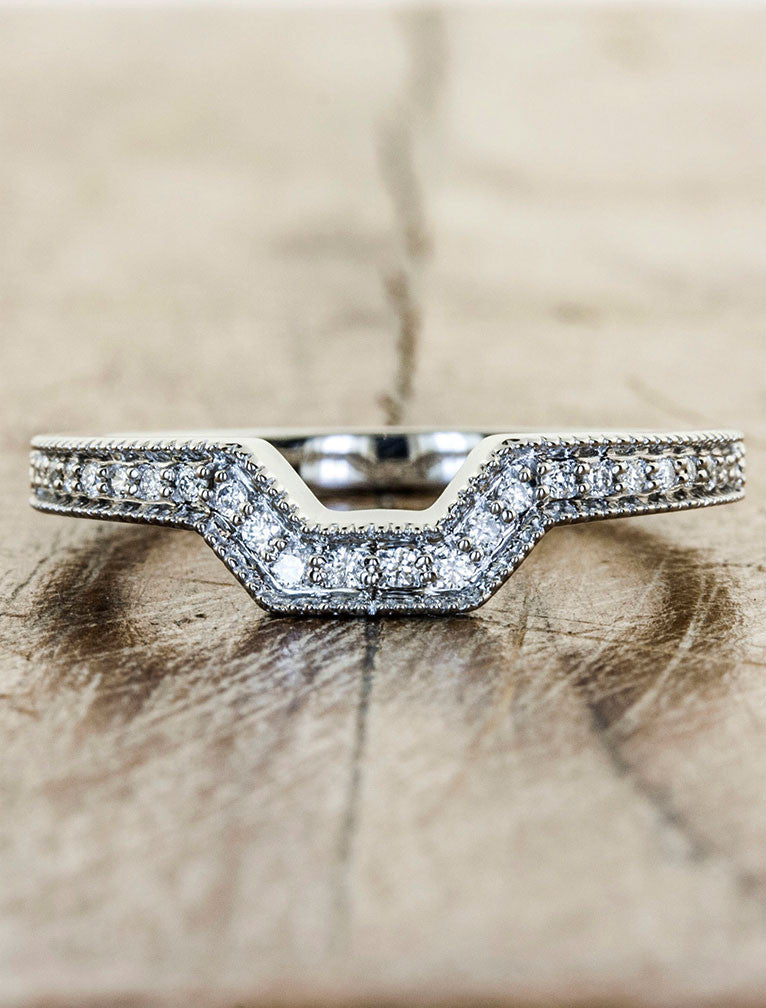 geometric, art deco inspired wedding band