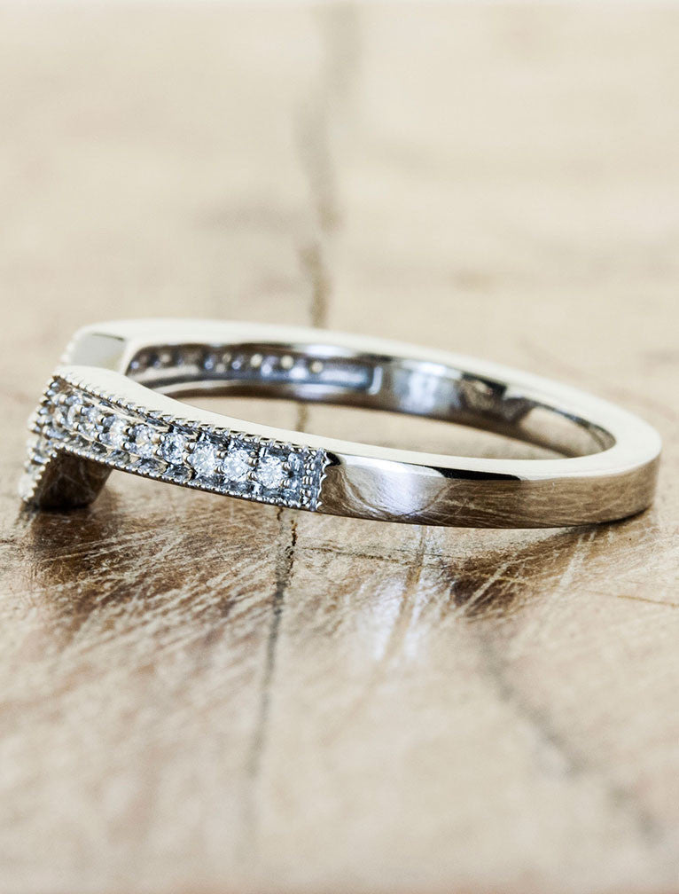 geometric, art deco inspired wedding band