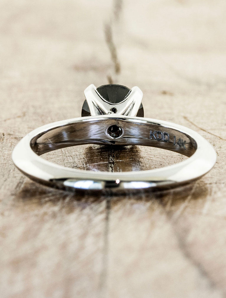 Black Diamond Solitaire Engagement Ring