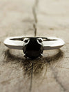 Black Diamond Solitaire Engagement Ring
