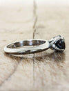 Black Diamond Solitaire Engagement Ring