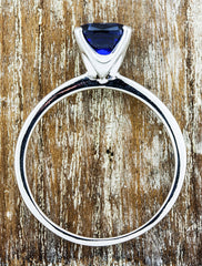 elegant cushion cut blue sapphire ring