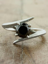 caption:Customized with 0.95ct round black diamond in 14k white gold