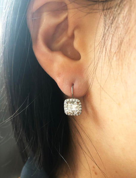 Asscher Cut Diamonds – Double Halo Earrings - Kellmer Jewelers